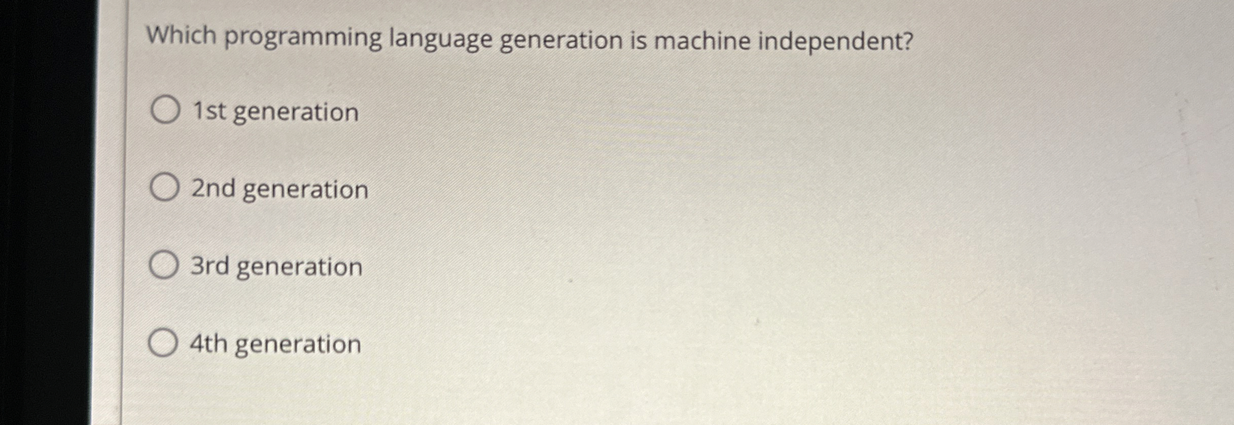 Which programming language generation is machine