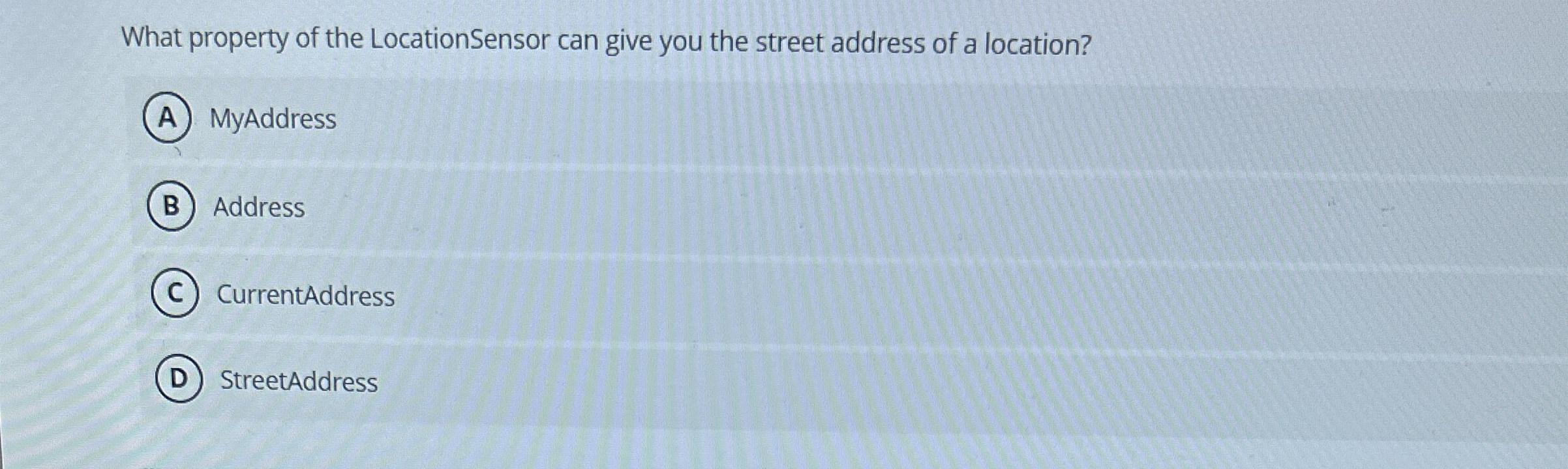 What property of the LocationSensor can give you