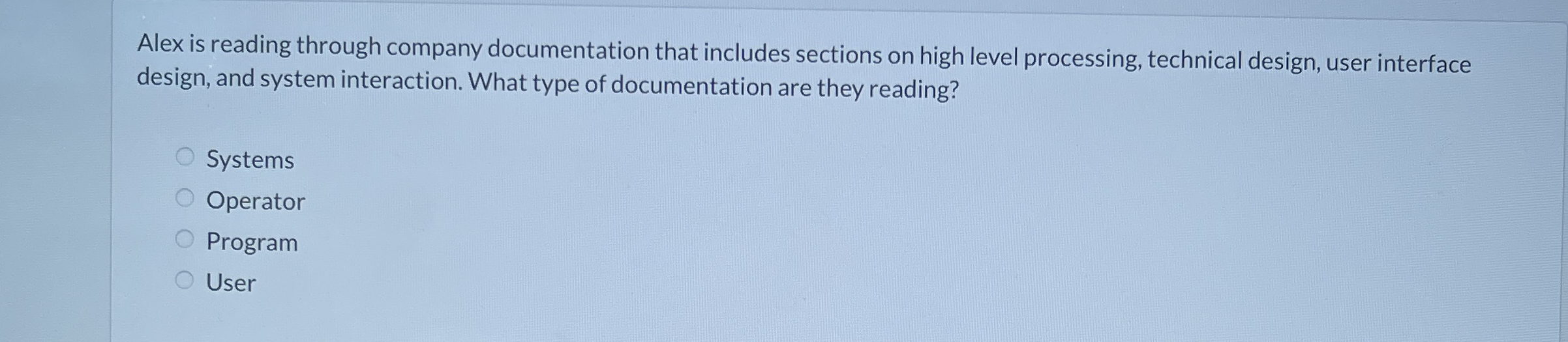 Alex is reading through company documentation