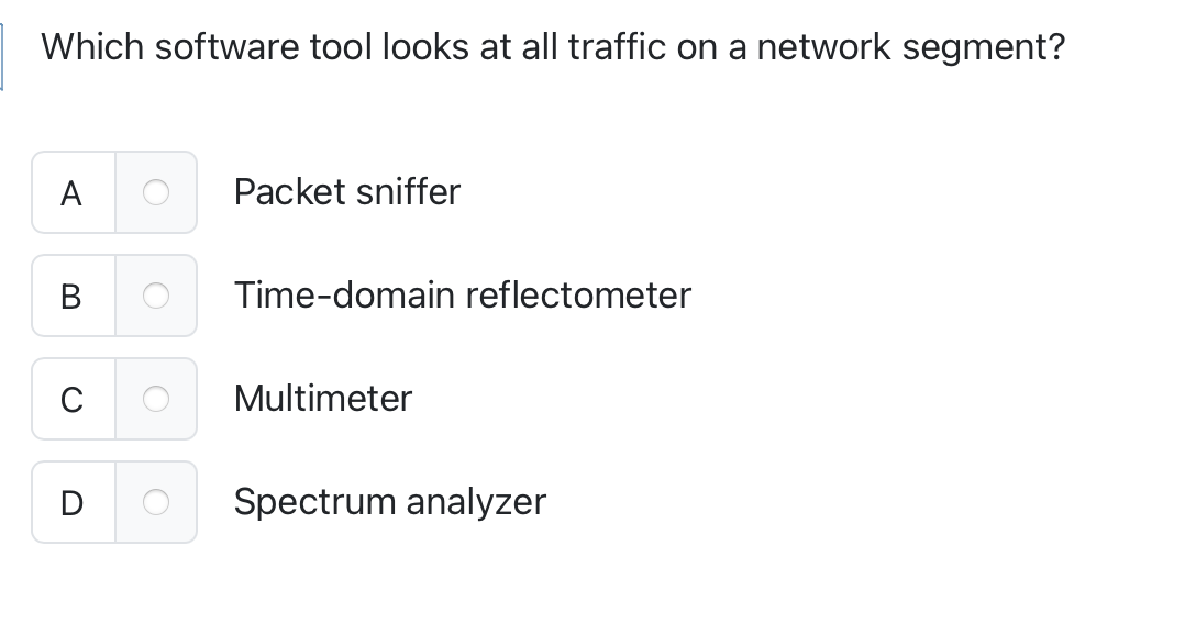 Which software tool looks at all traffic on a