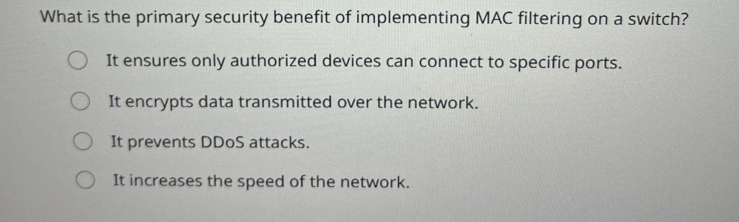 What is the primary security benefit of