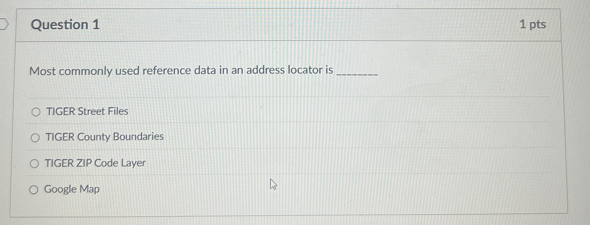 Question 1 Most commonly used reference data in