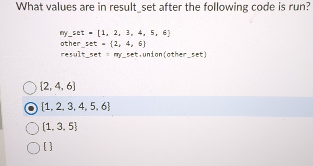 What values are in result _ set after the