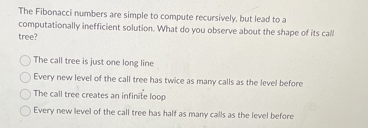 The Fibonacci numbers are simple to compute