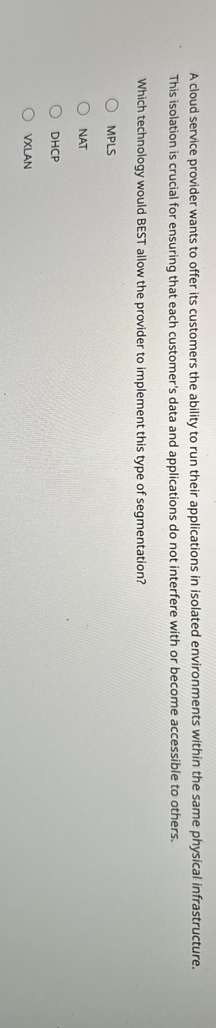 A cloud service provider wants to offer its