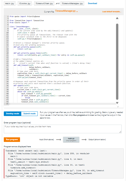 Current file: TimeoutManager.py - ` ` ` from