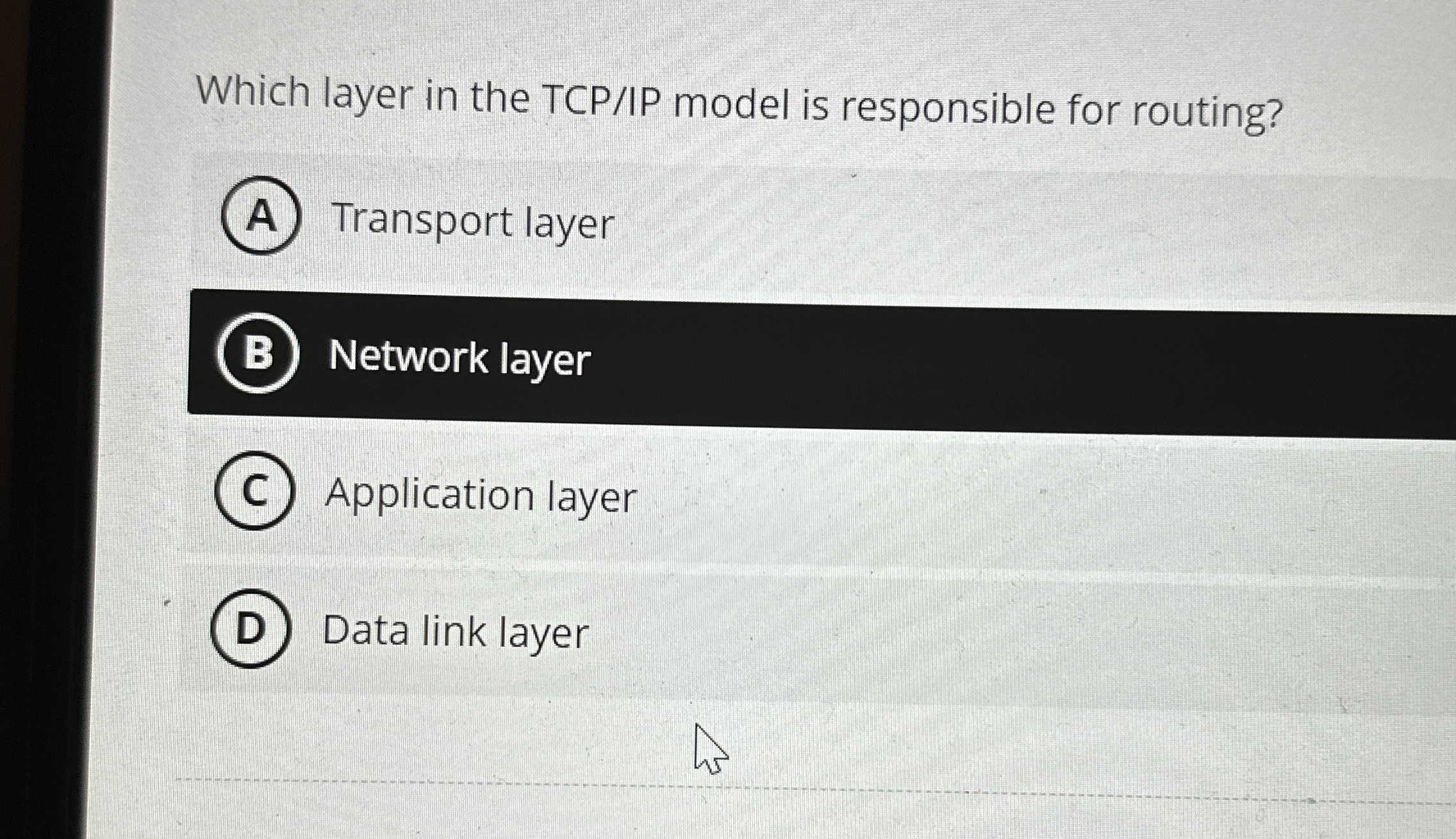 Which layer in the TCP / IP model is responsible