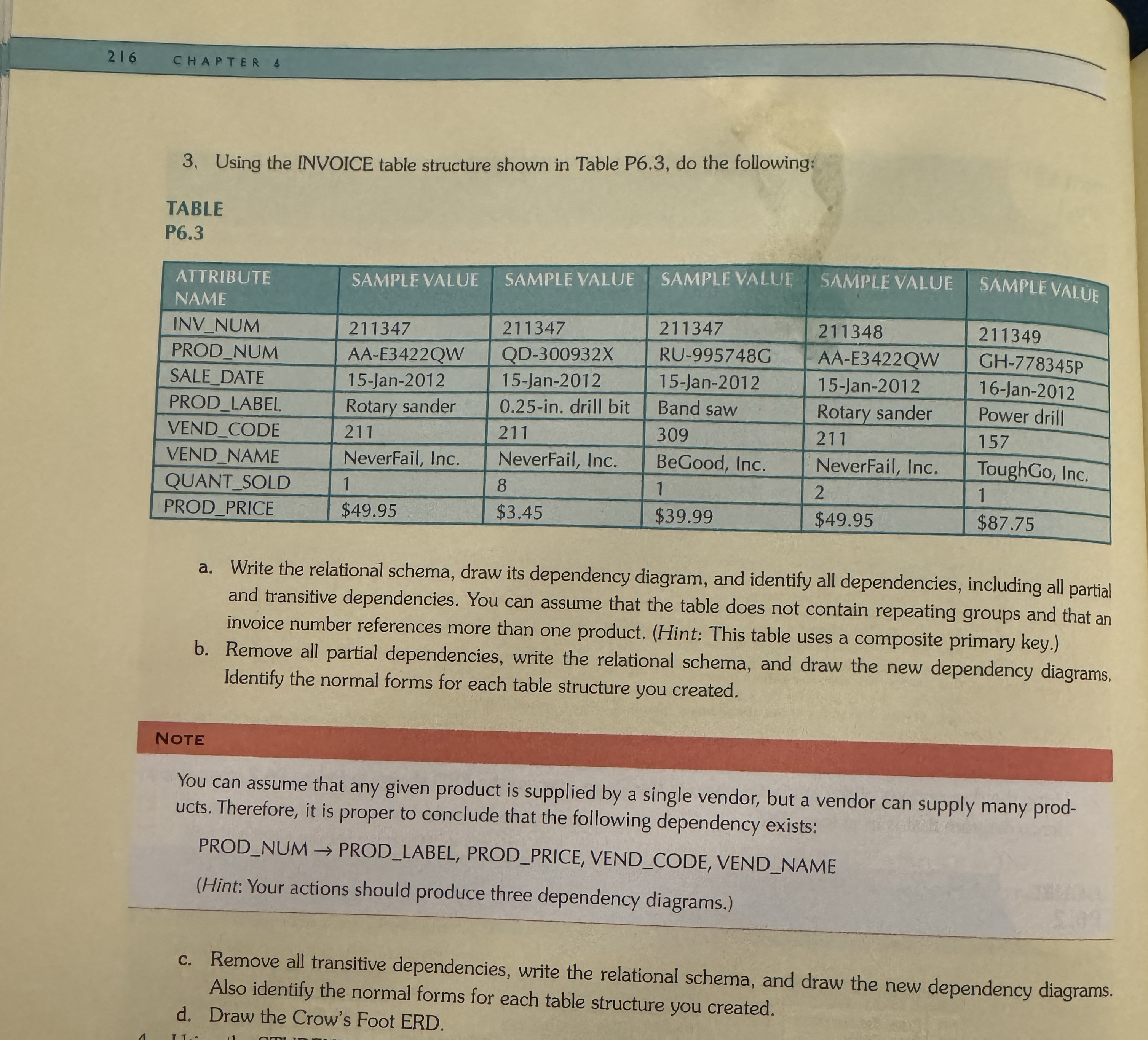 2 1 6 CHAPTER 3 . Using the INVOICE table
