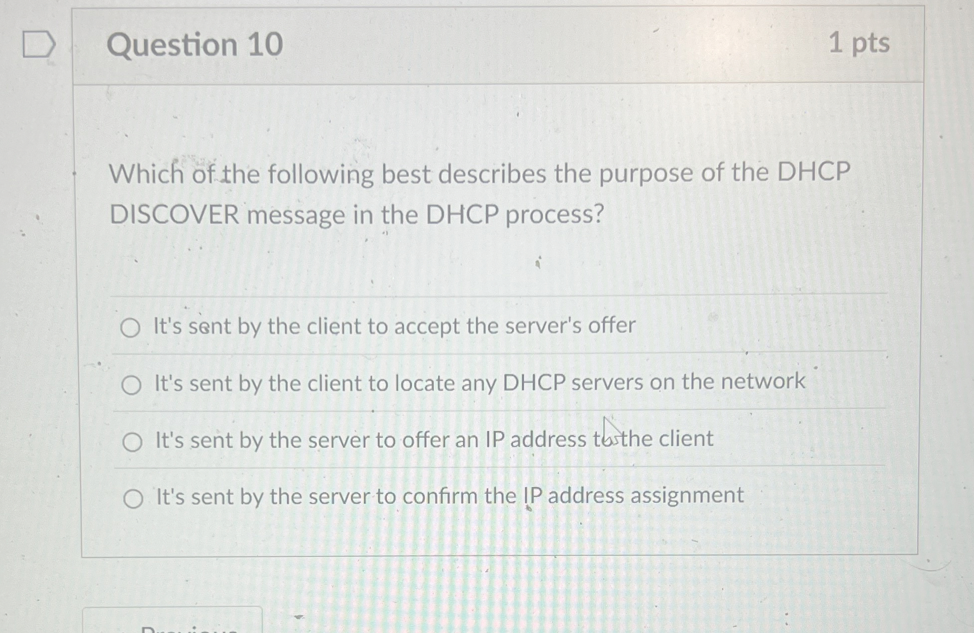 Question 1 0 Which of the following best