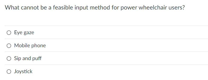 What cannot be a feasible input method for power