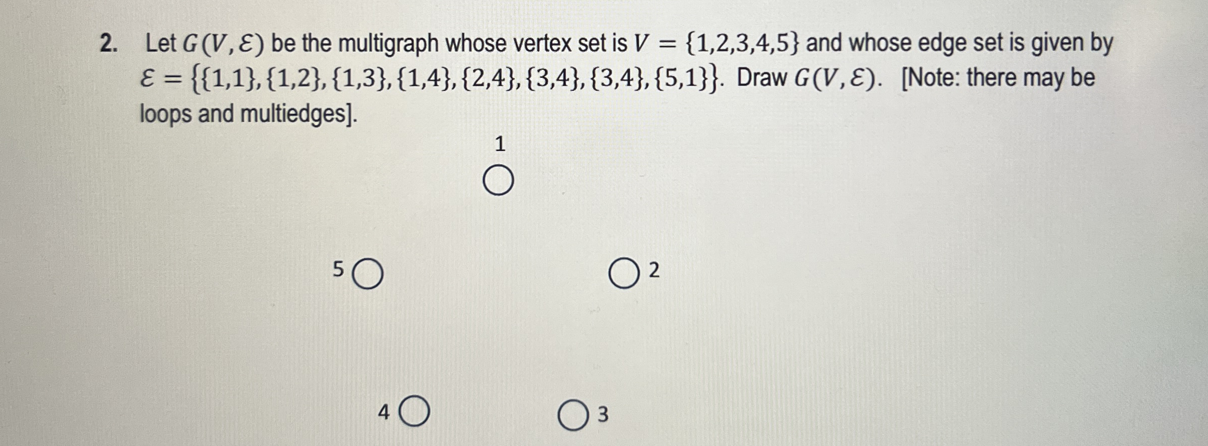 Let G ( V , E ) be the multigraph whose vertex