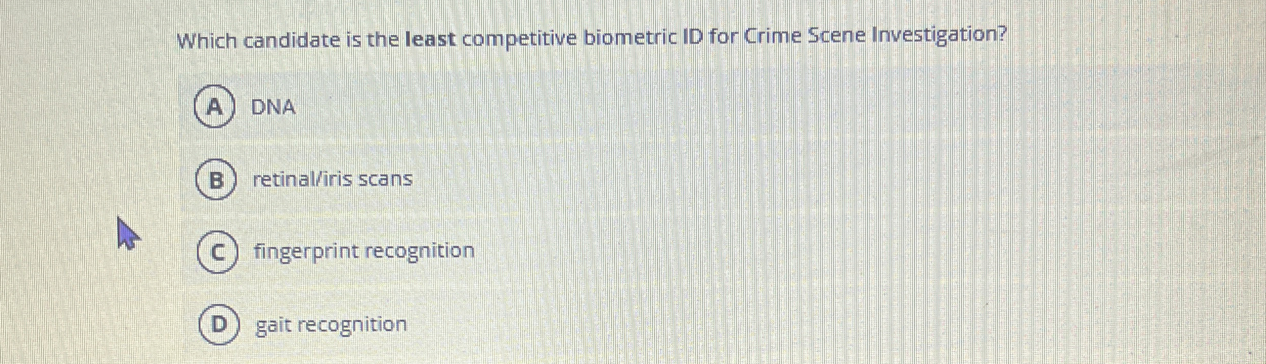 Which candidate is the least competitive
