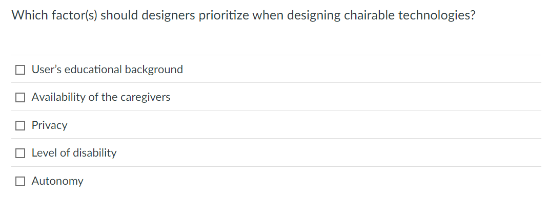 Which factor ( s ) should designers prioritize