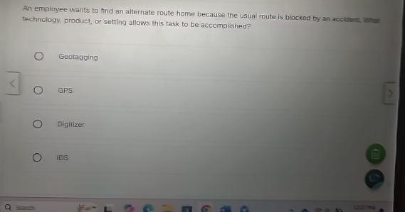 An empioyee wants to find an alternate route home