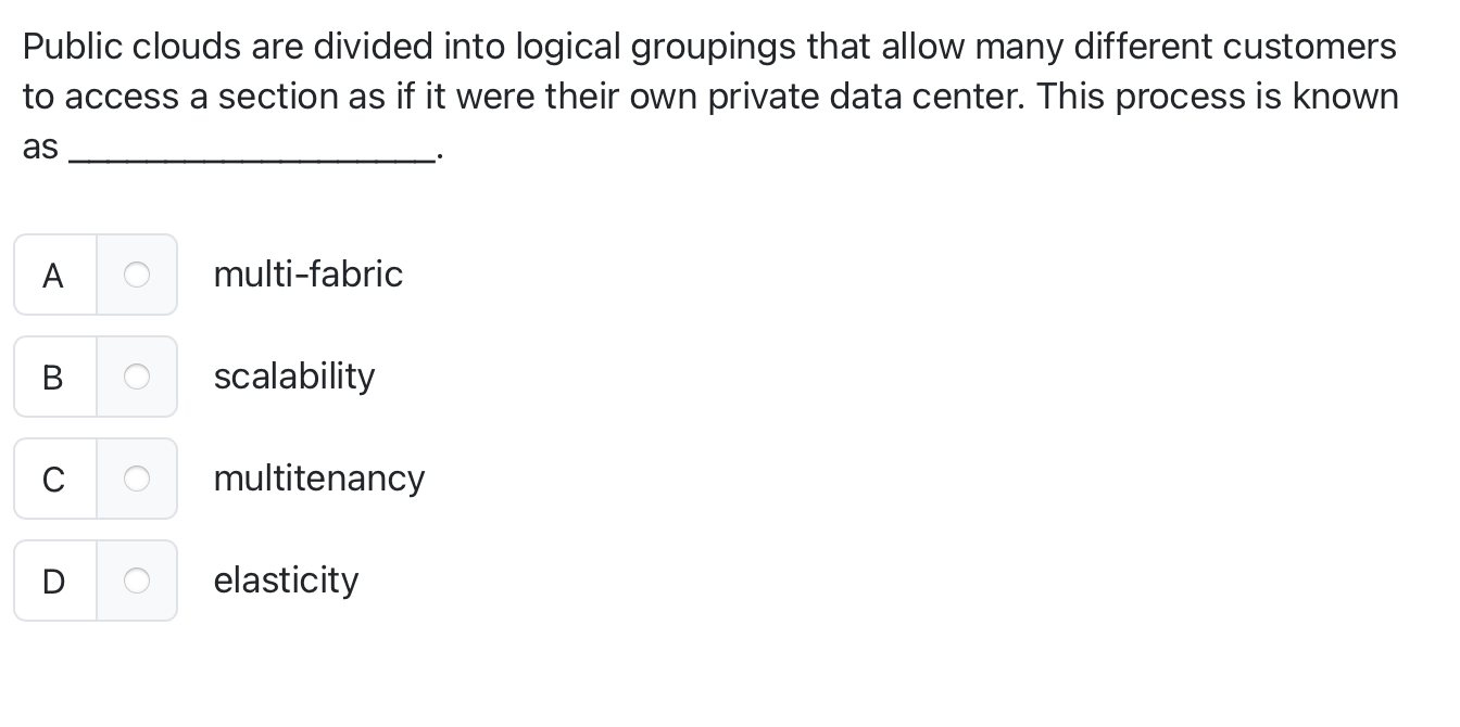 Public clouds are divided into logical groupings