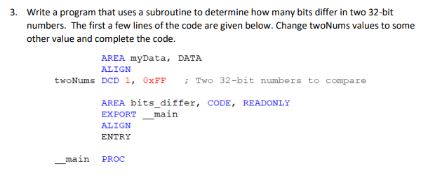 3 . Write a program that uses a subroutine to