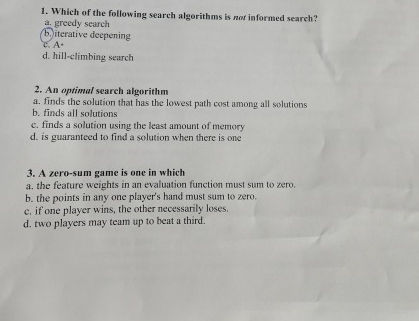 Which of the following search algorithms is not