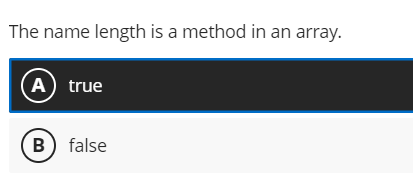 java The name length is a method in an array. ( A