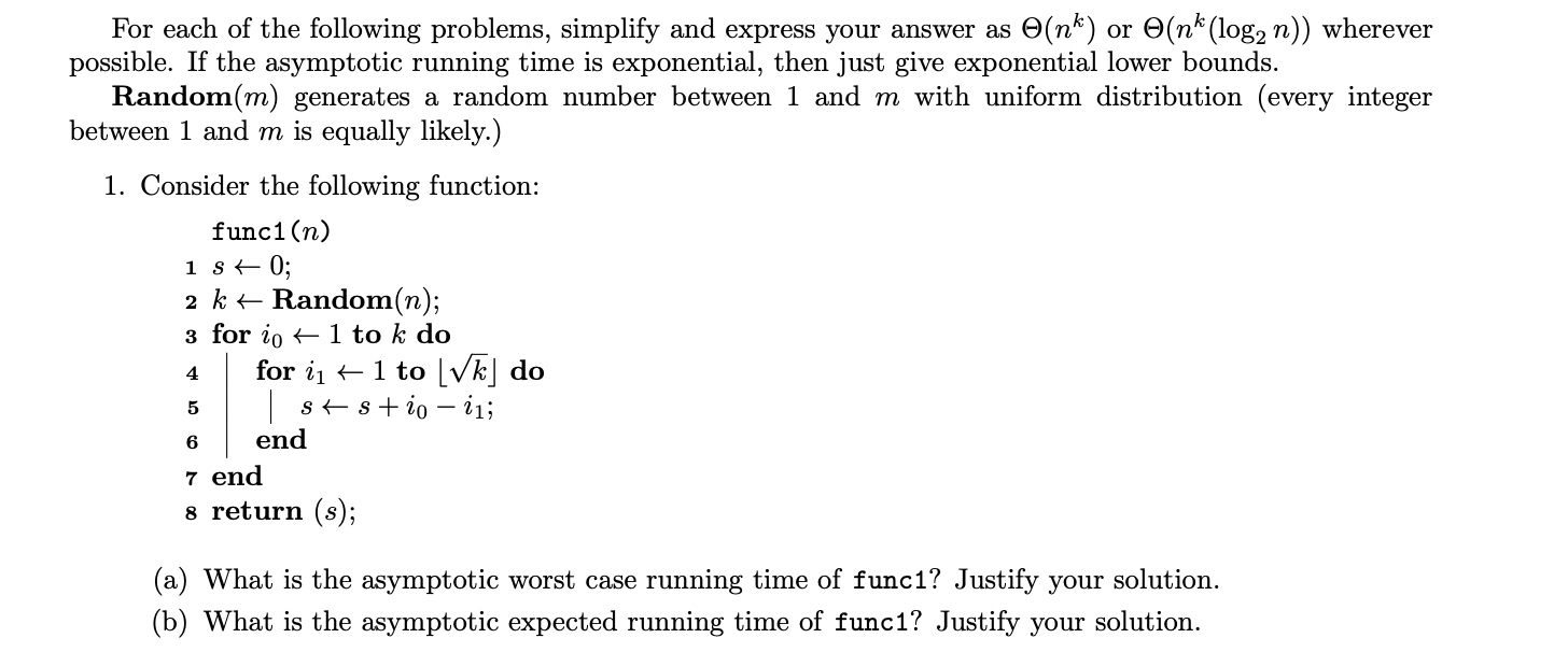 For each of the following problems, simplify and