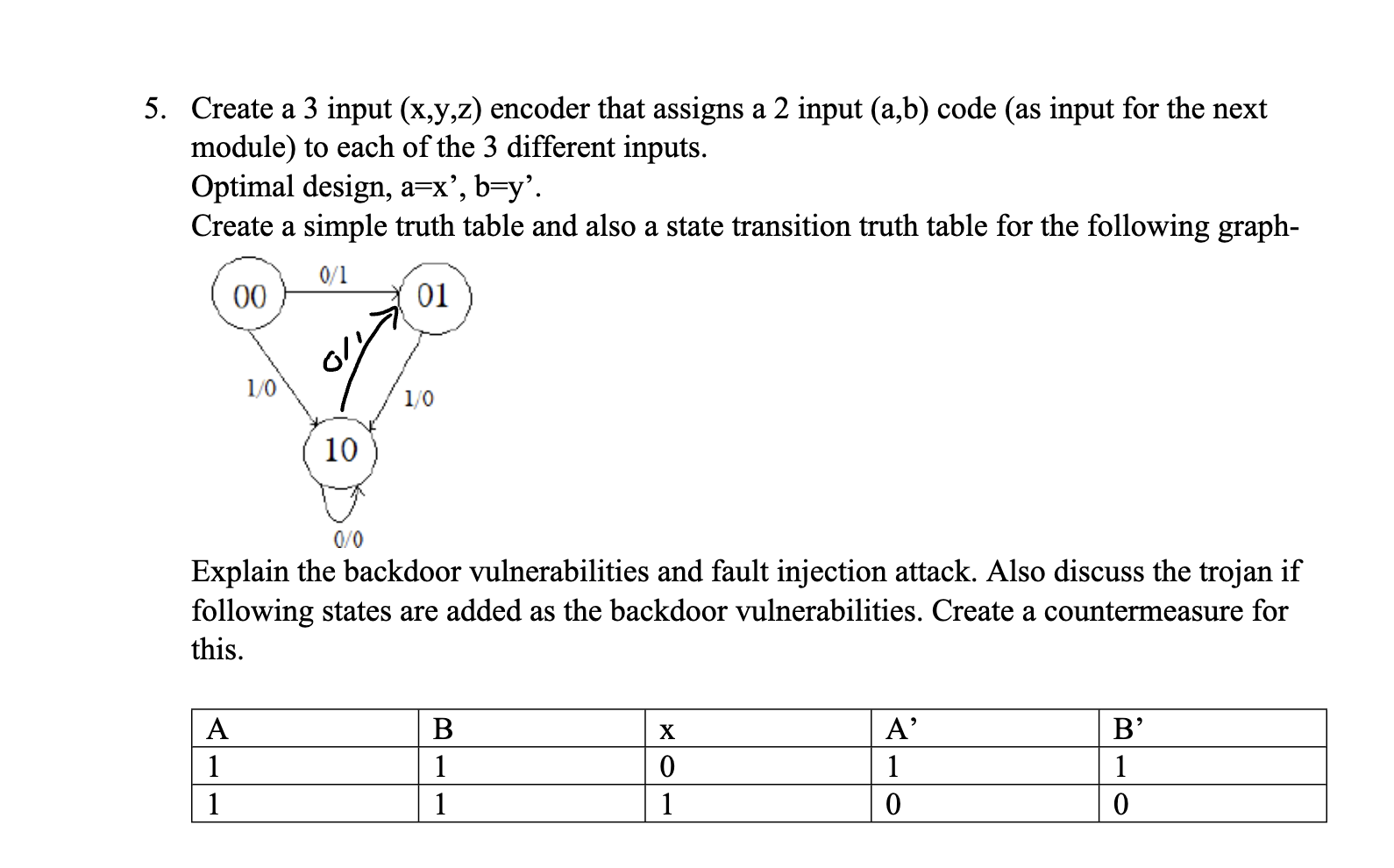 5 . Create a 3 input ( \ ( x , y , z \ ) )