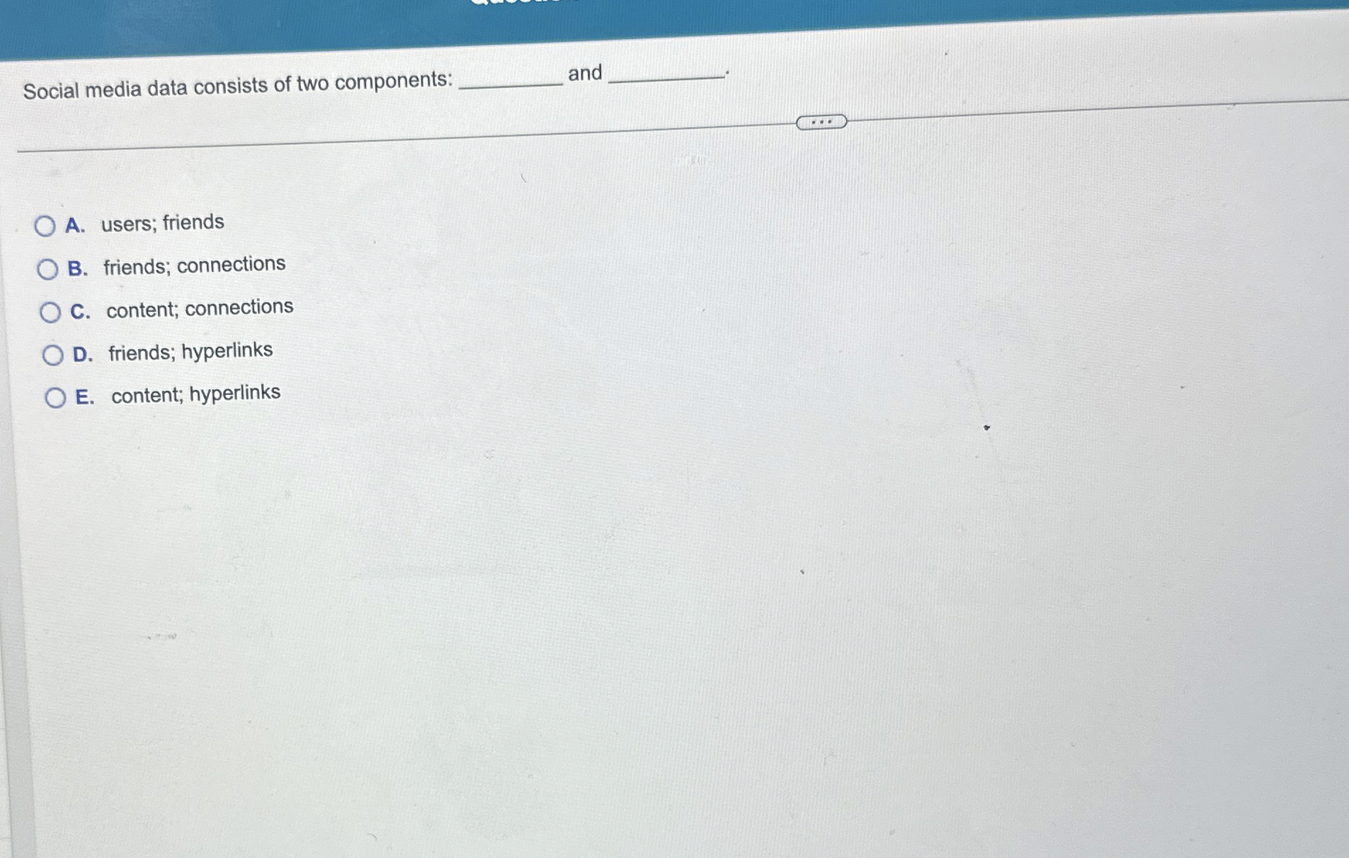 Social media data consists of two components: and