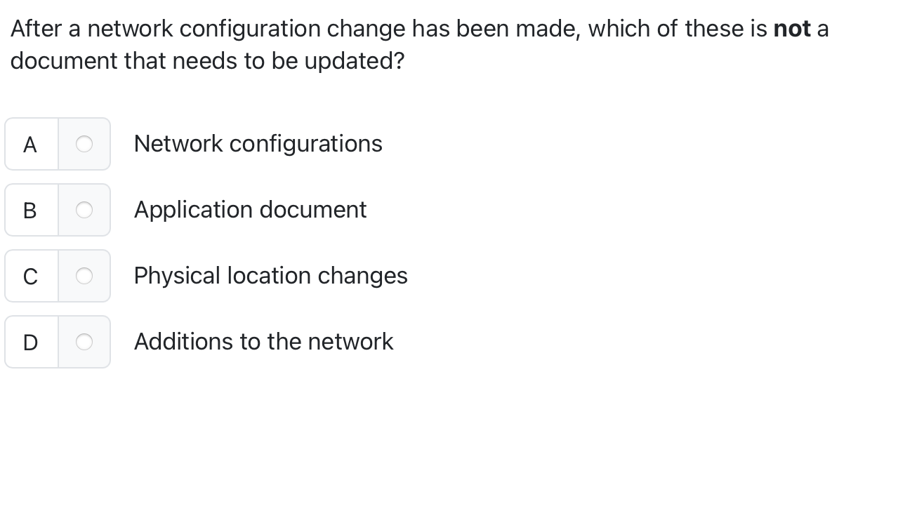 After a network configuration change has been