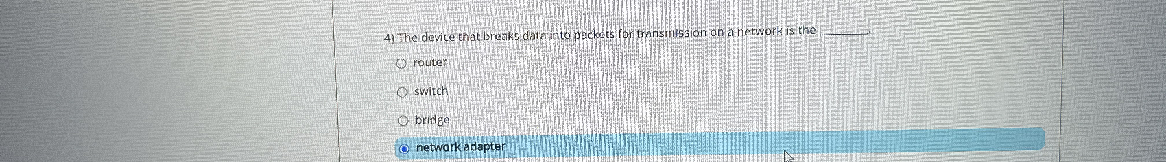 The device that breaks data into packets for