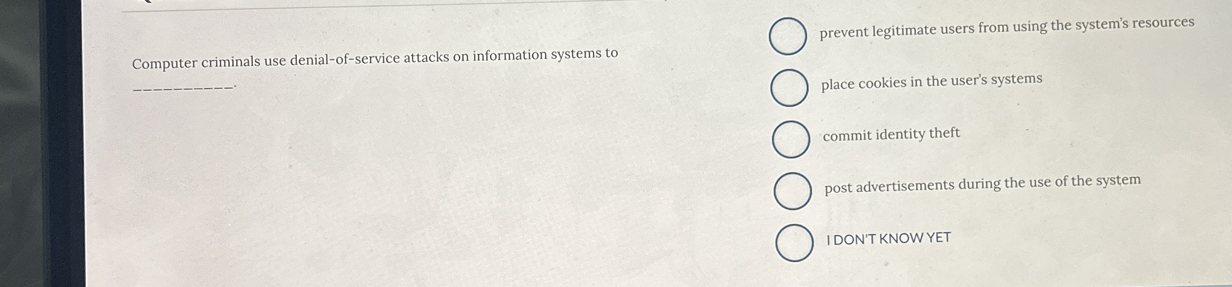Computer criminals use denial - of - service