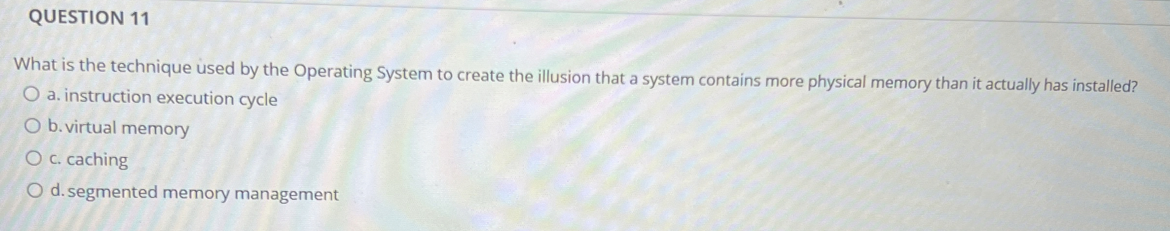 QUESTION 1 1 What is the technique used by the
