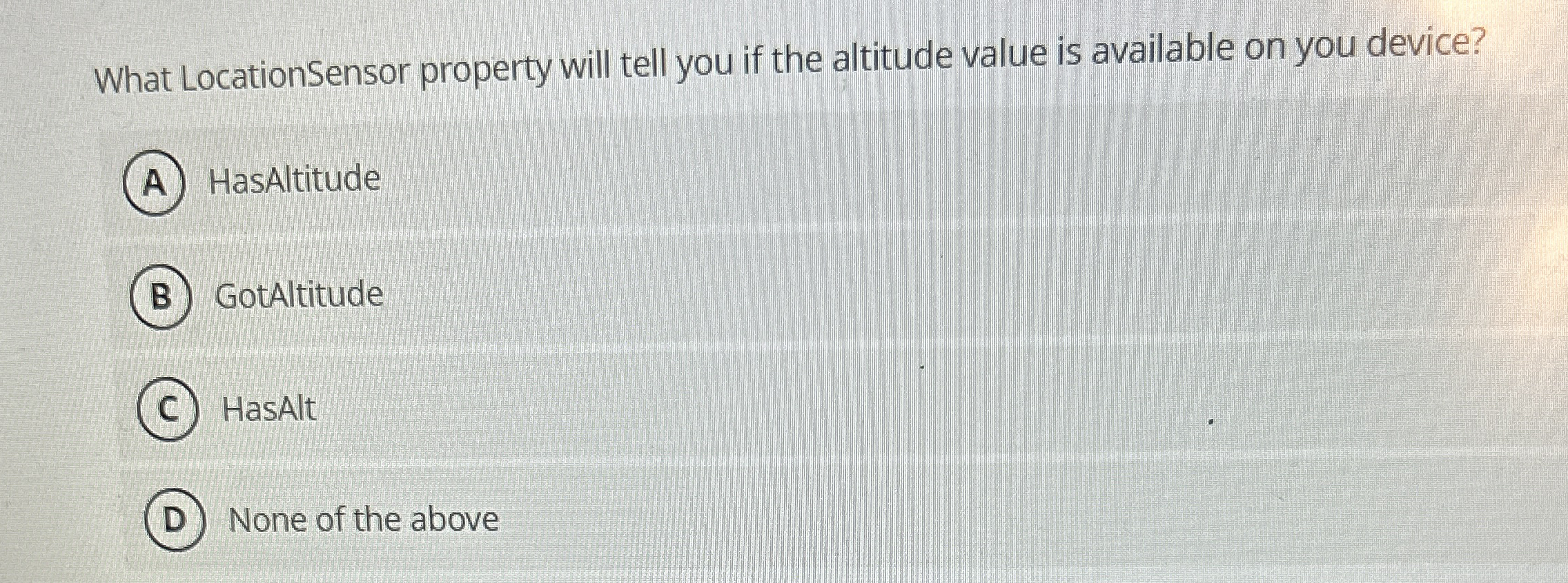 What LocationSensor property will tell you if the