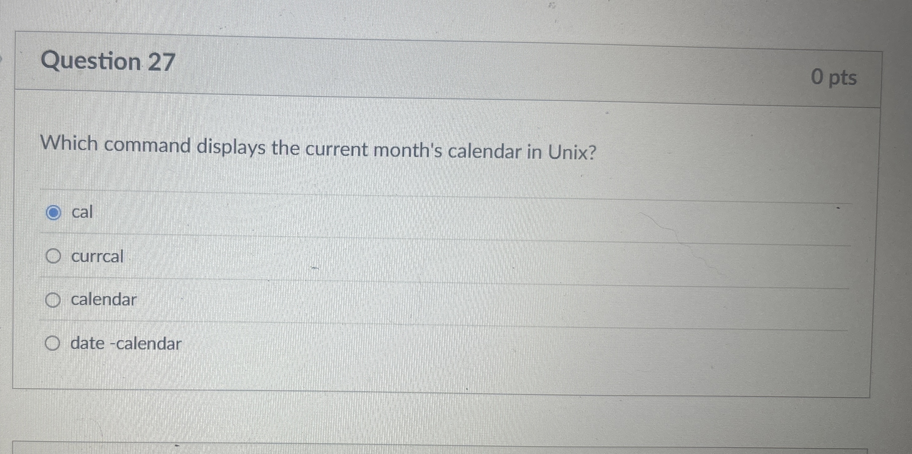 Question 2 7 Which command displays the current