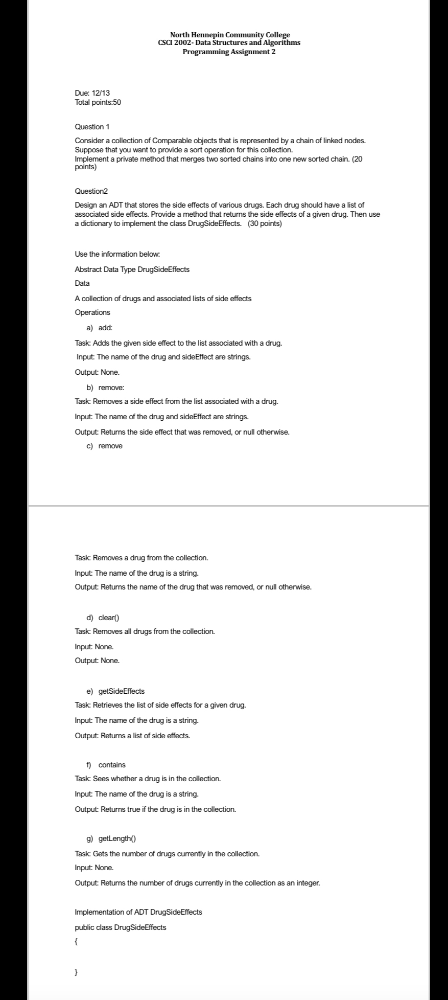 North Hennepin Community College CSCI 2 0 0 2 -