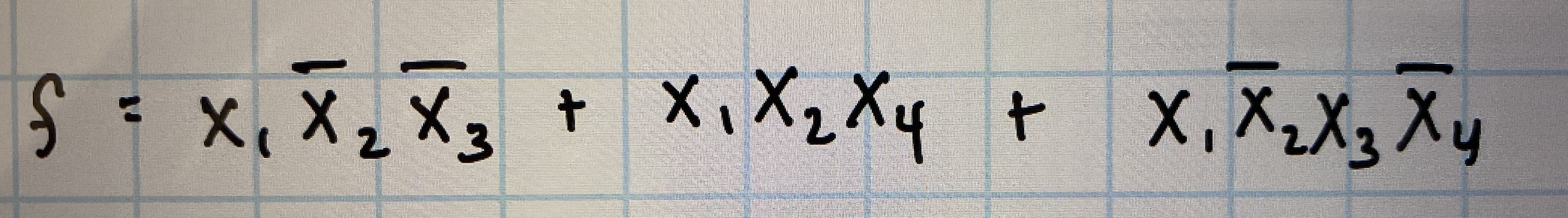 f = x 1 x 2 x 3 + x 1 x 2 x 4 + x 1 x 2 x 3 x 4
