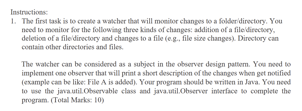 Create a Java project that includes all the