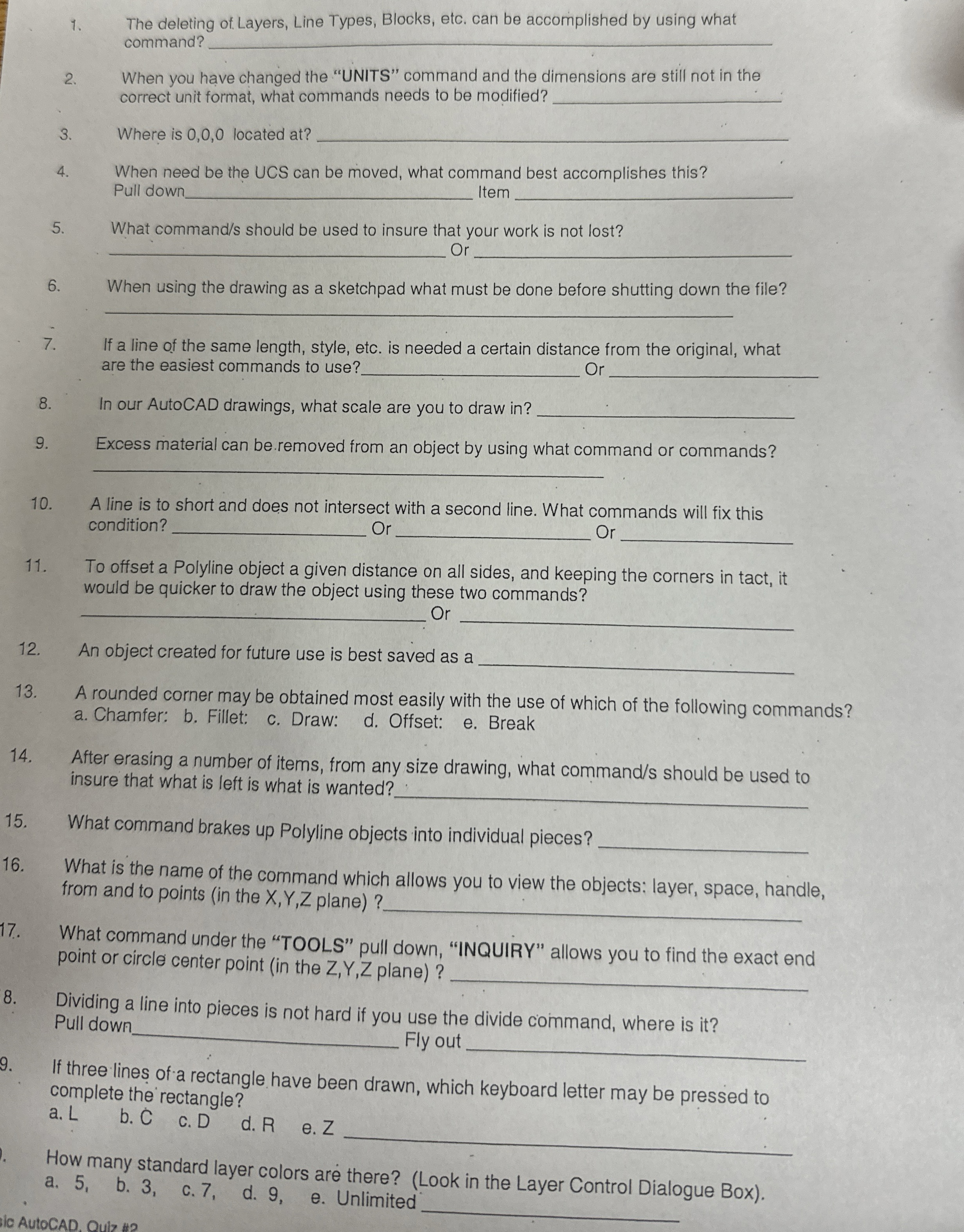 The deleting of . Layers, Line Types, Blocks,