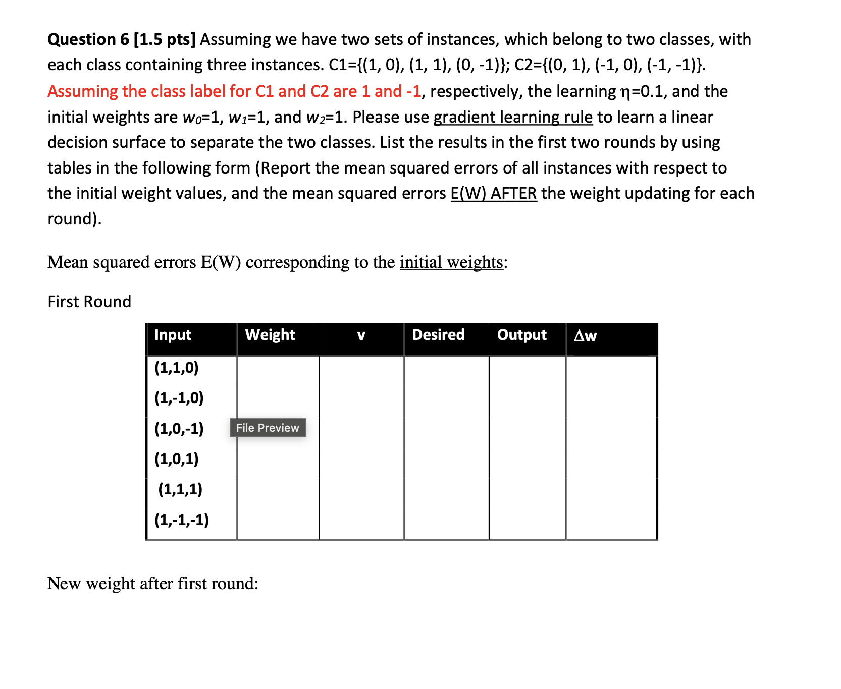 Question 6 [ 1 . 5 pts ] Assuming we have two