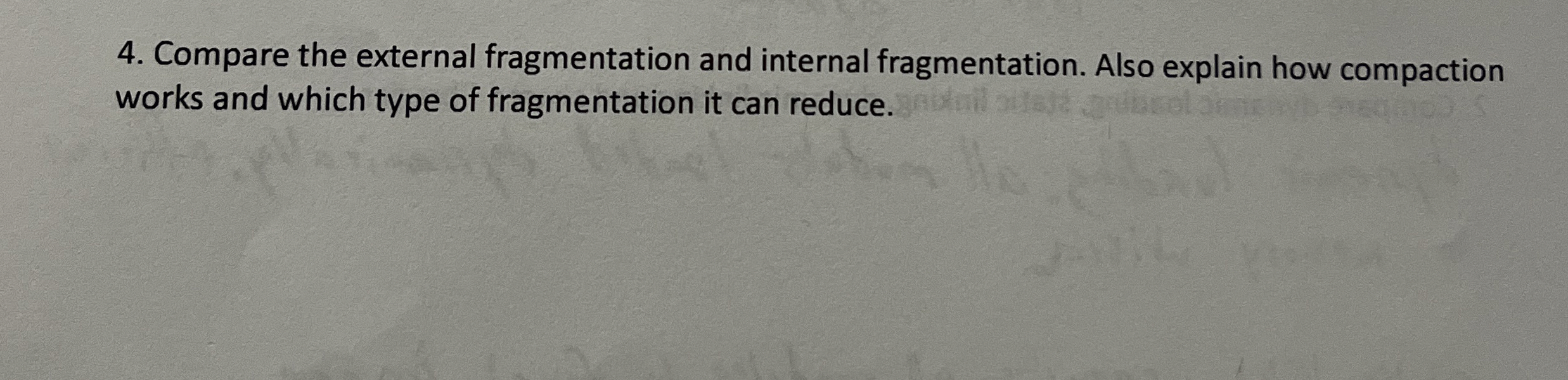 Compare the external fragmentation and internal