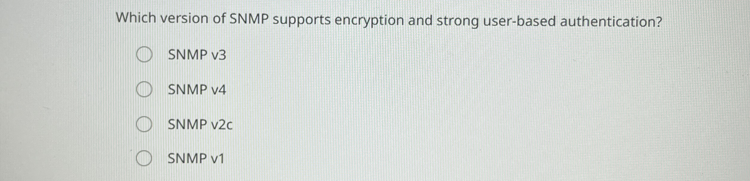 Which version of SNMP supports encryption and