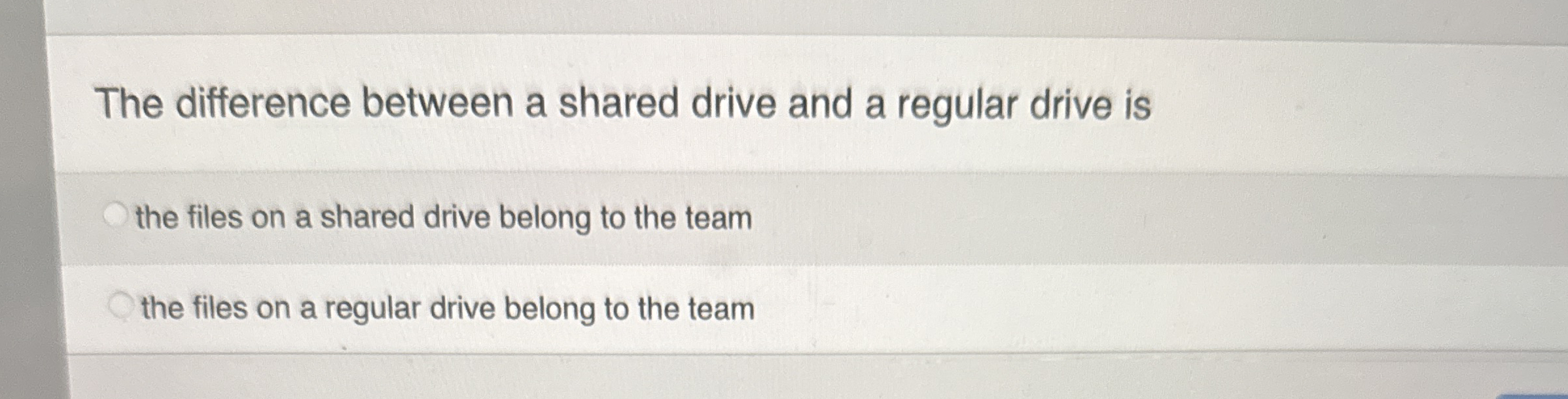 The difference between a shared drive and a