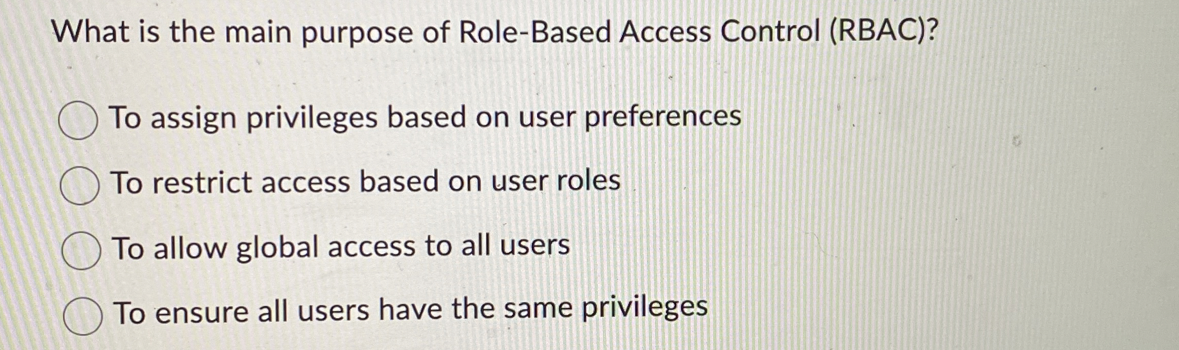 What is the main purpose of Role - Based Access