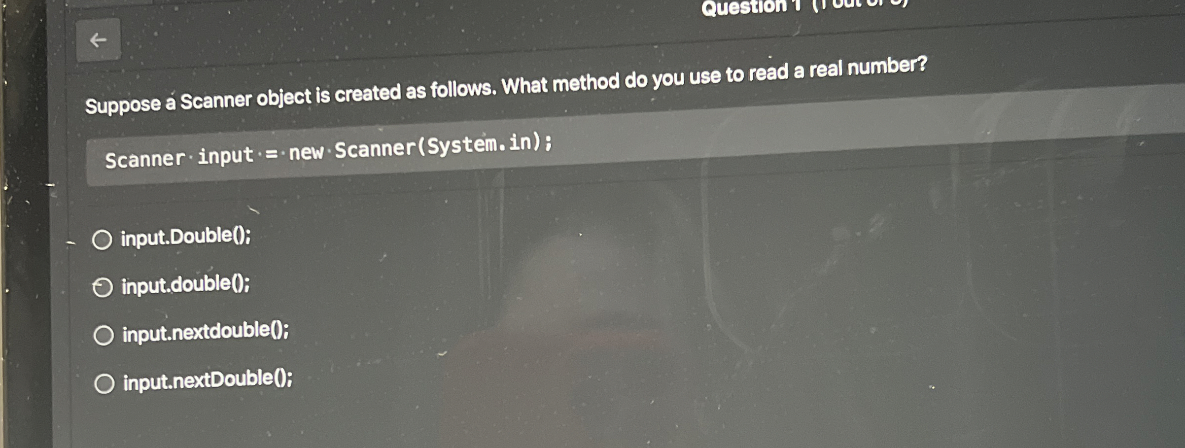 Suppose a Scanner object is created as follows.