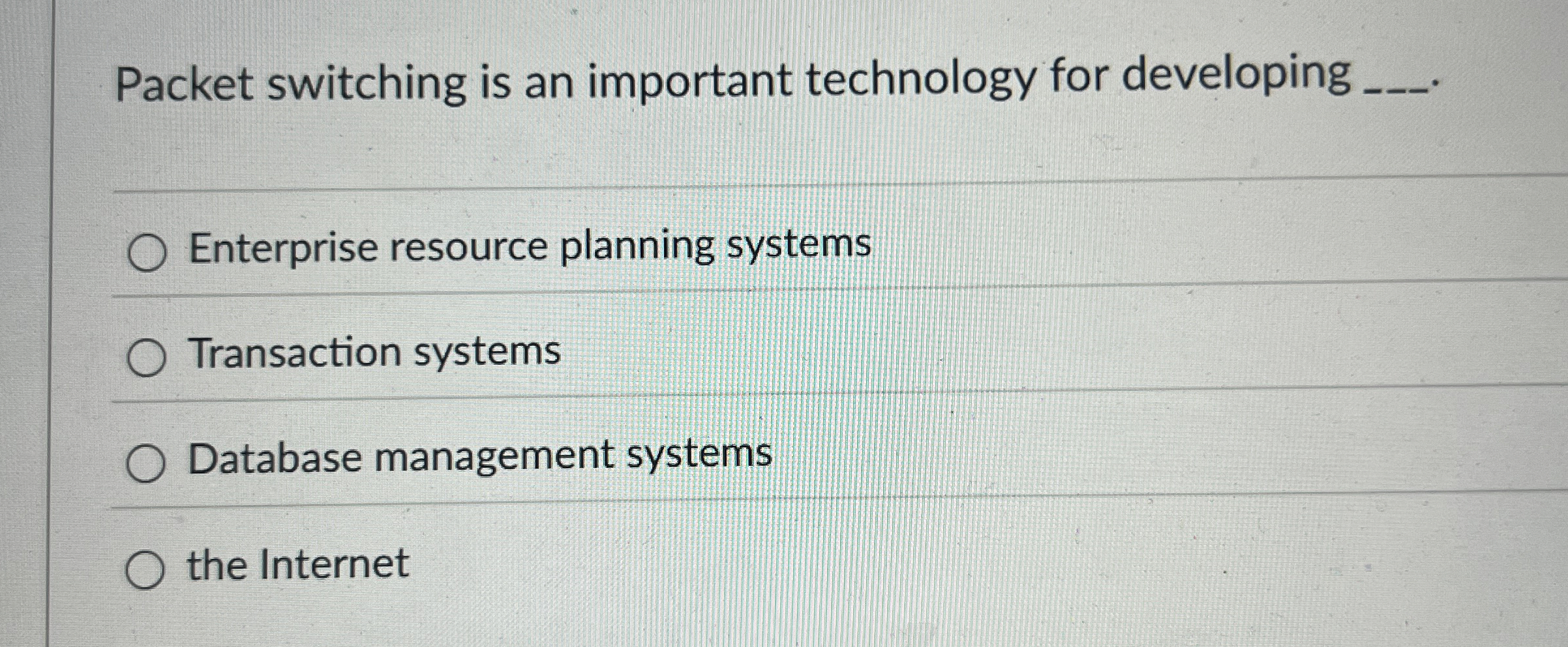 Packet switching is an important technology for