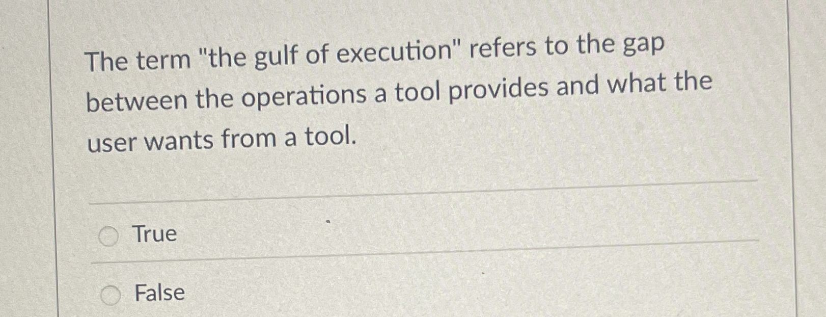 The term "the gulf of execution" refers to the