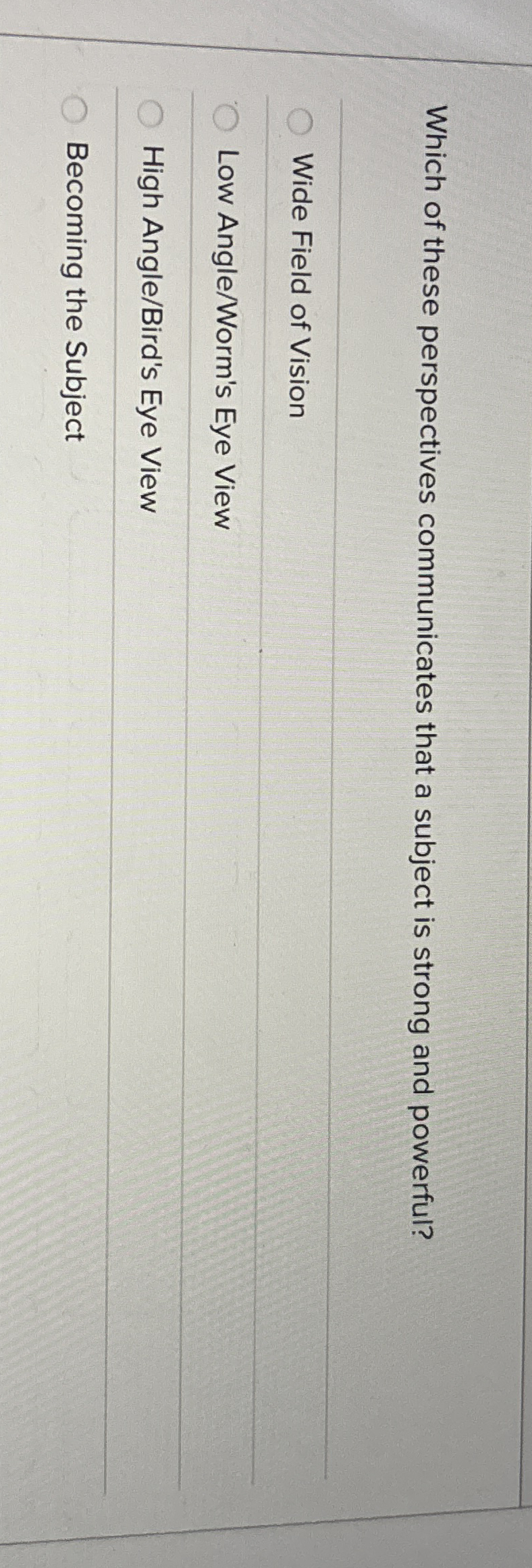 Which of these perspectives communicates that a