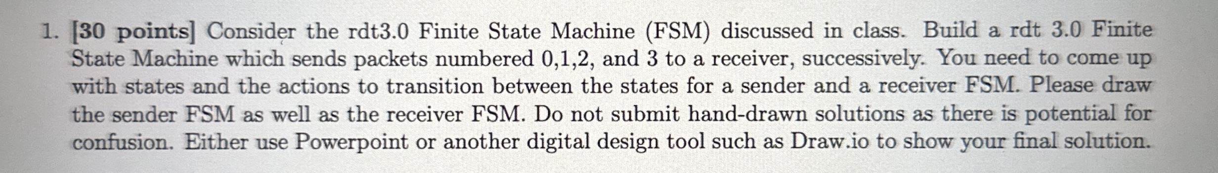 [ 3 0 points ] Consider the rdt 3 . 0 Finite