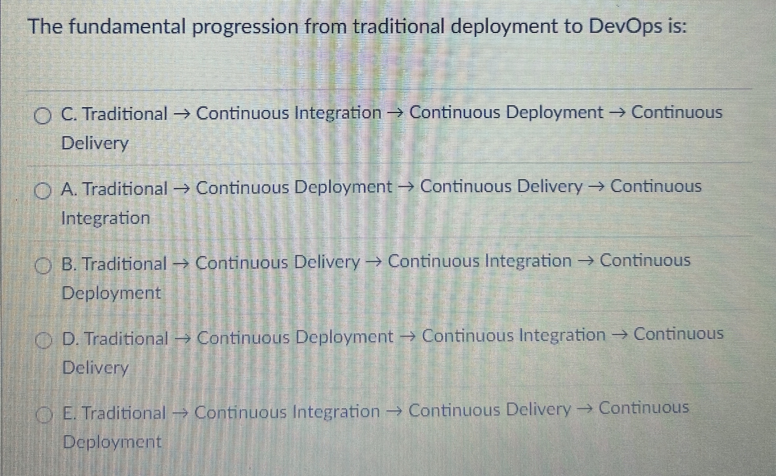 The fundamental progression from traditional