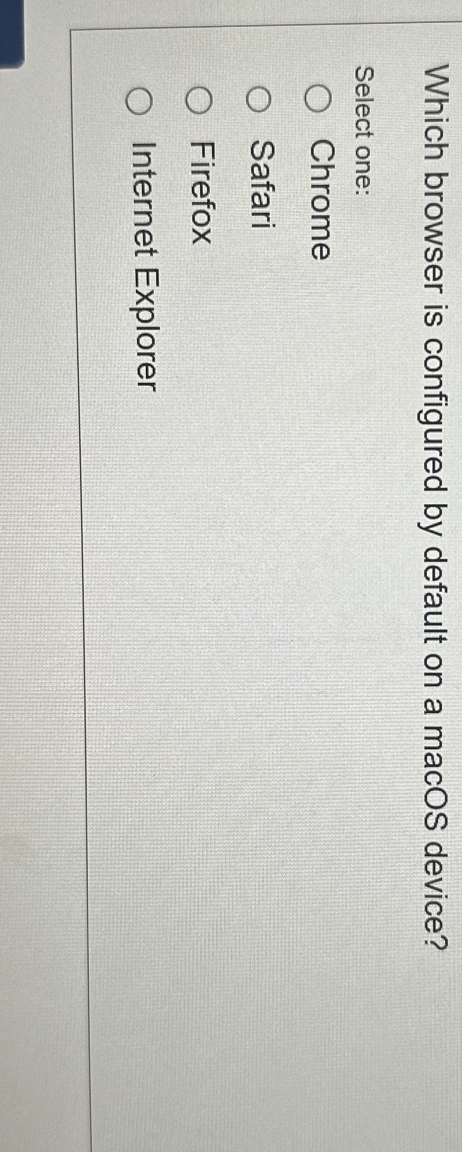 Which browser is configured by default on a macOS
