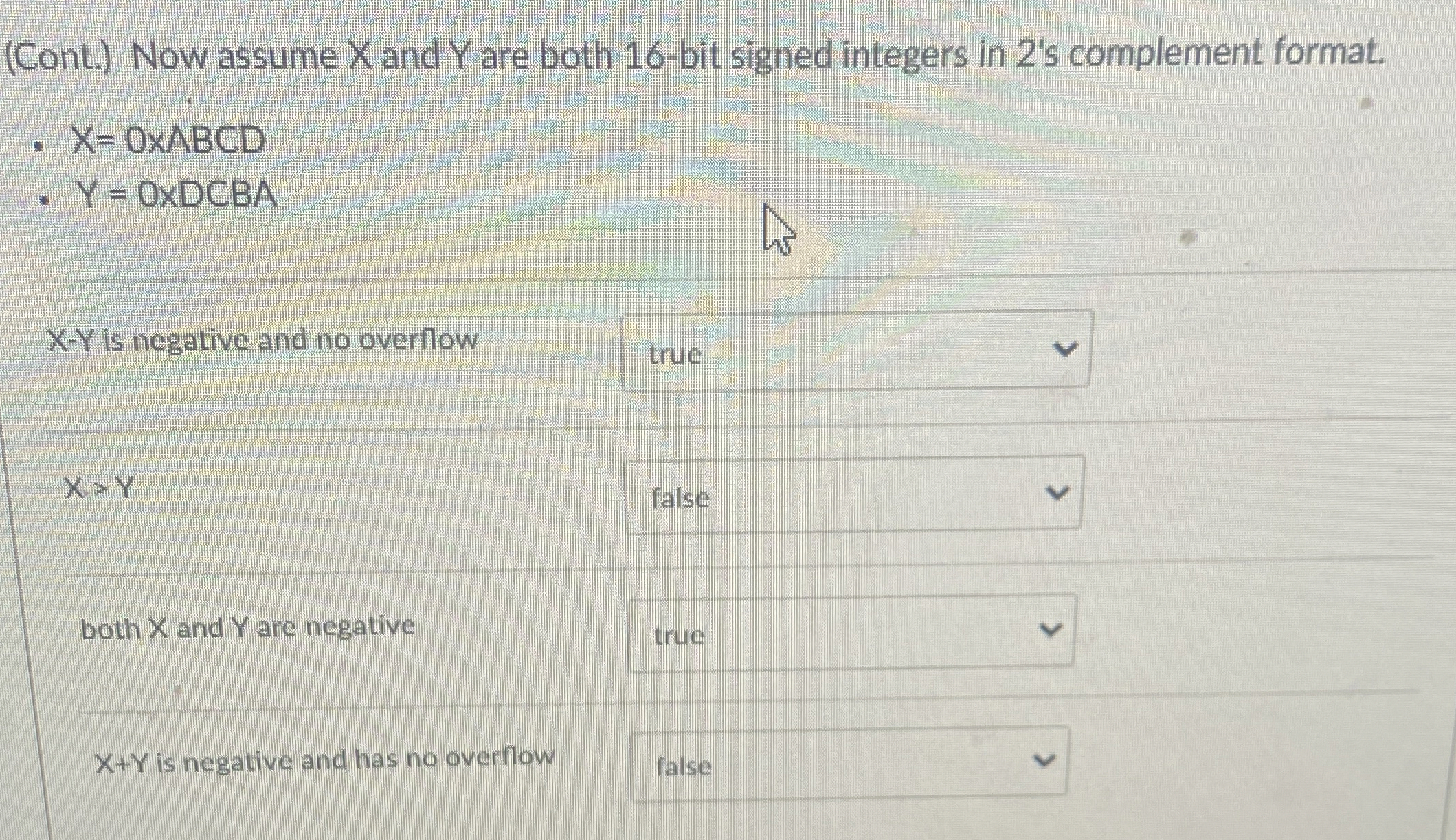 ( Cont . ) Now assume x and Y are both 1 6 - bit