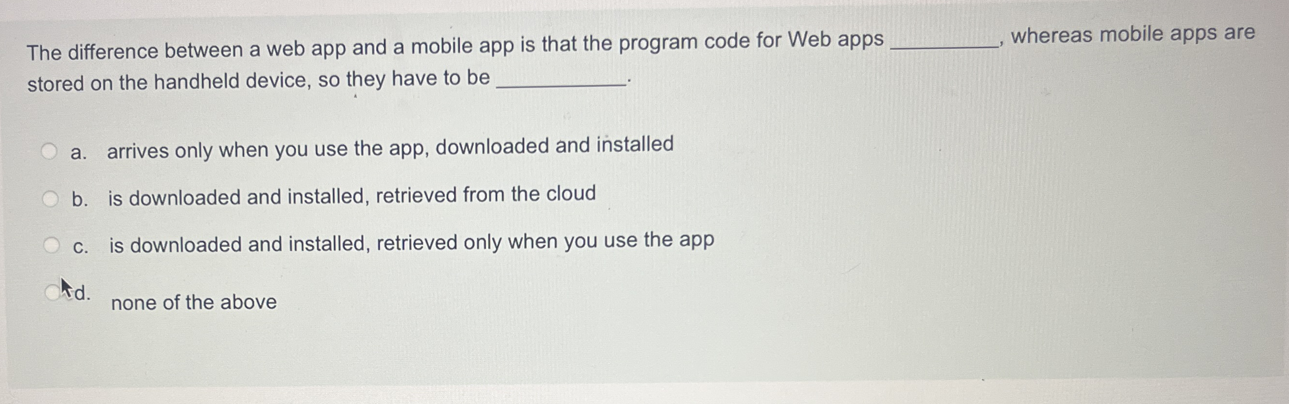 The difference between a web app and a mobile app