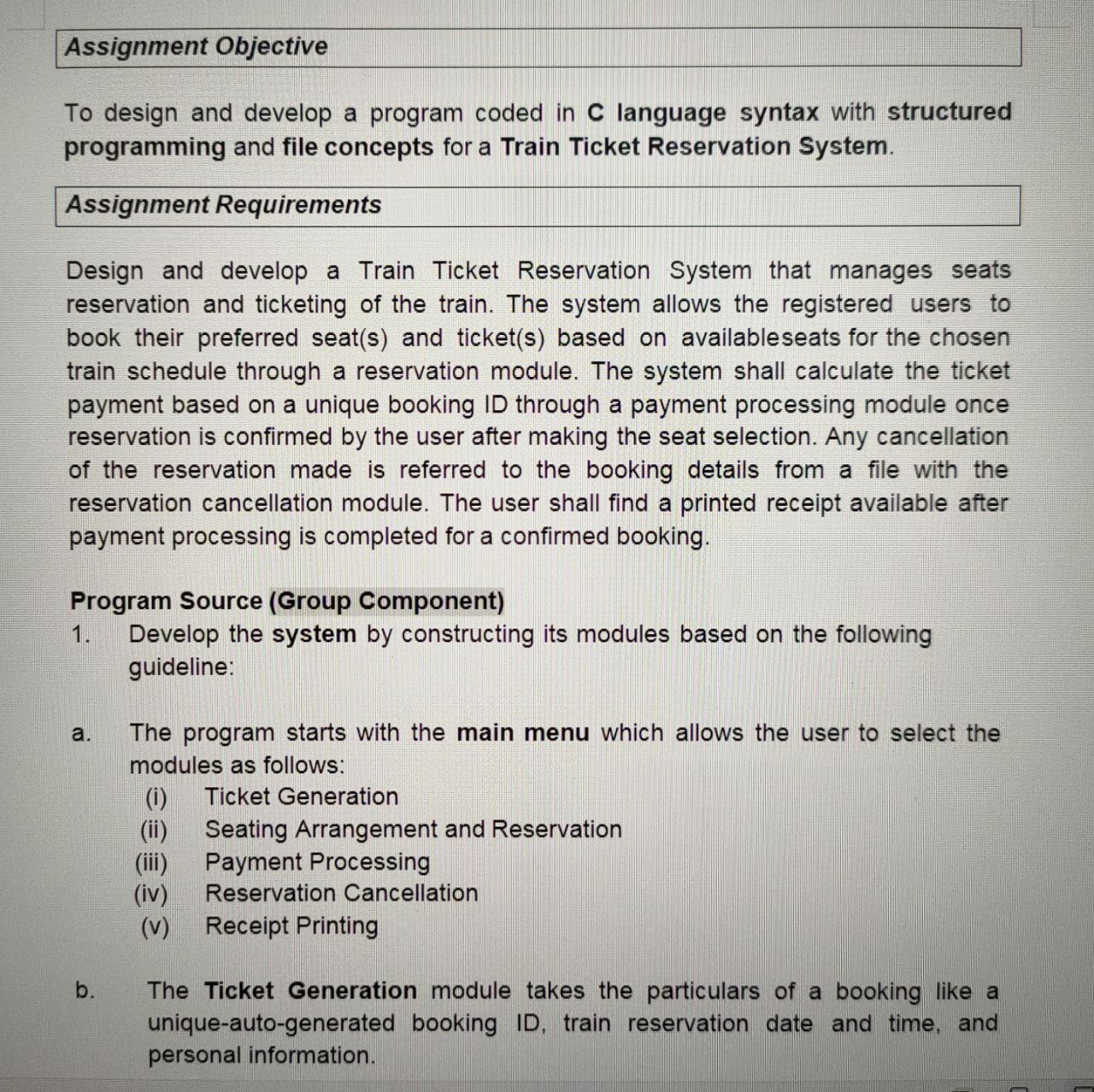Assignment Objective To design and develop a